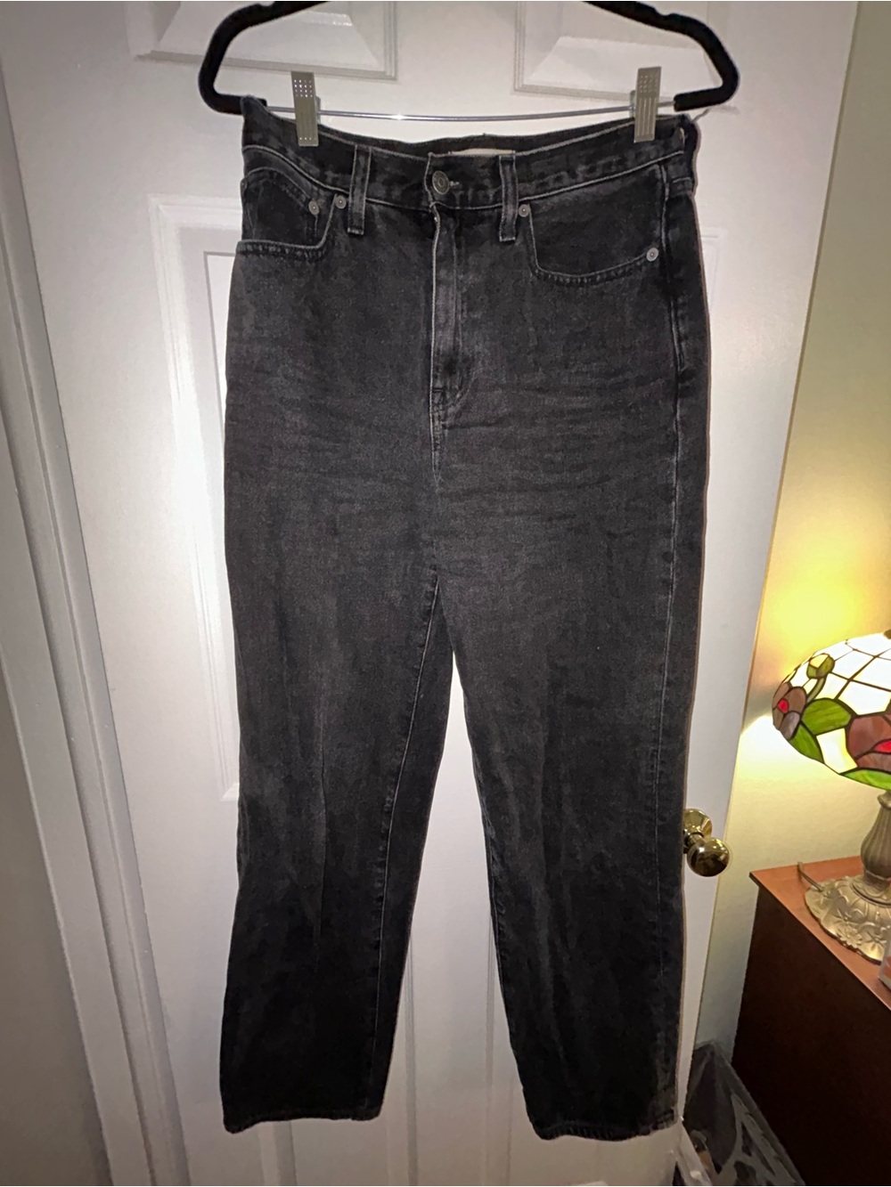 Madewell Baggy Straight-Leg Jeans in Washed Black